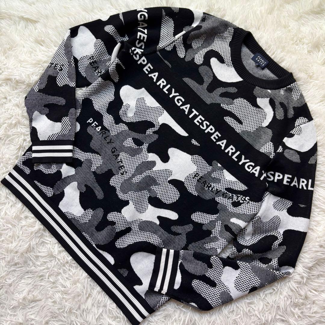 XL 未使用級✨PEARLYGATES カシミヤ100% ニット 迷彩 カモフラ