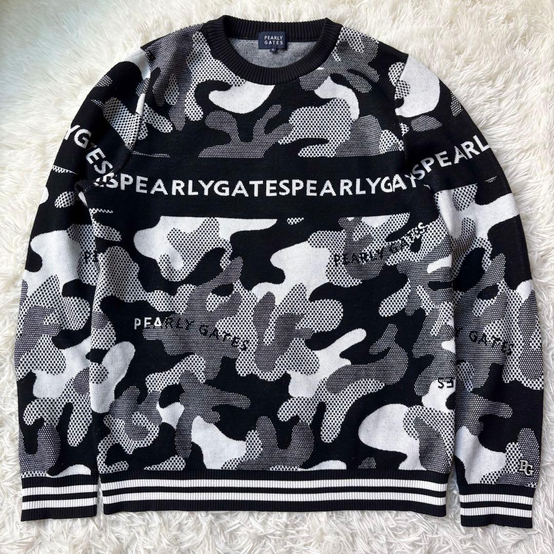 XL 未使用級✨PEARLYGATES カシミヤ100% ニット 迷彩 カモフラ