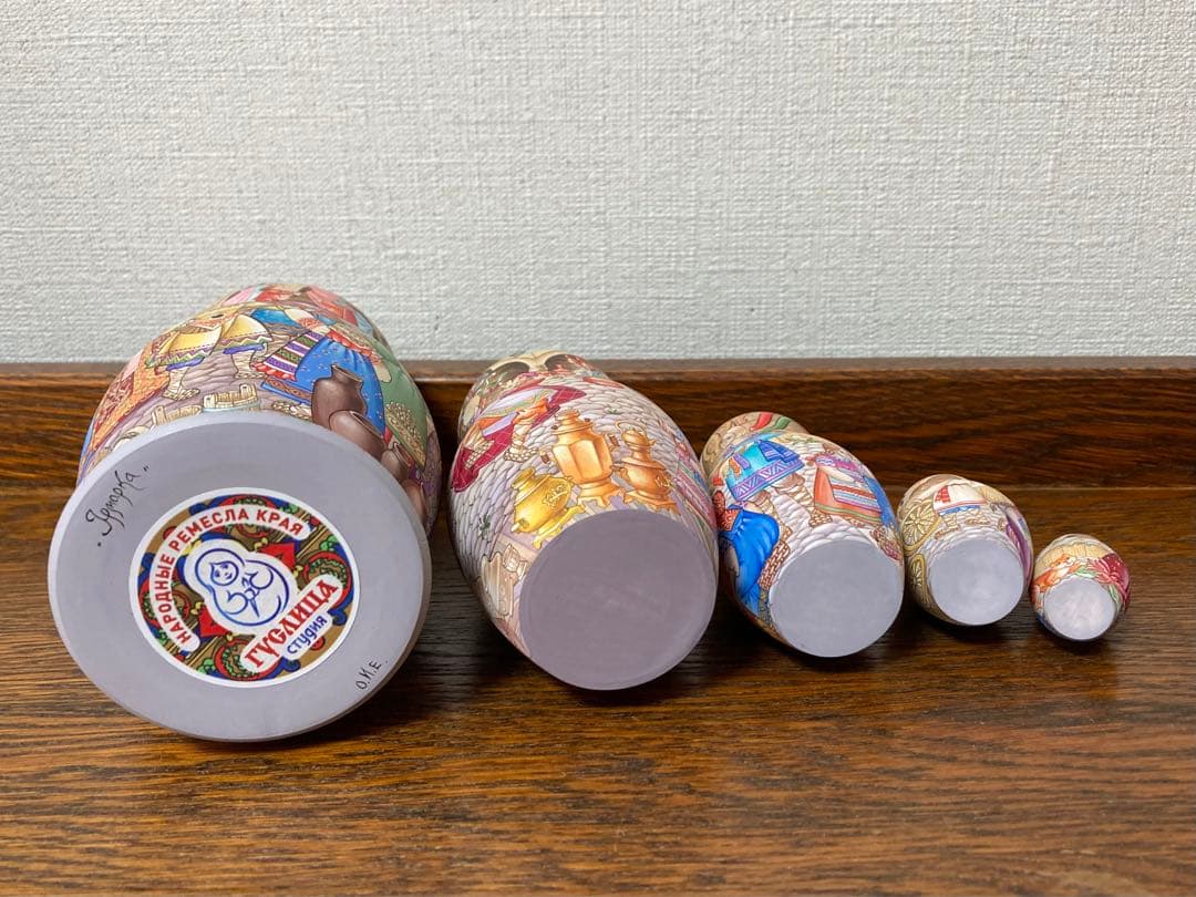 ロシア雑貨☆イコン マトリョーシカ 見本市(5P)H17cmオルガ作コブロフ工房