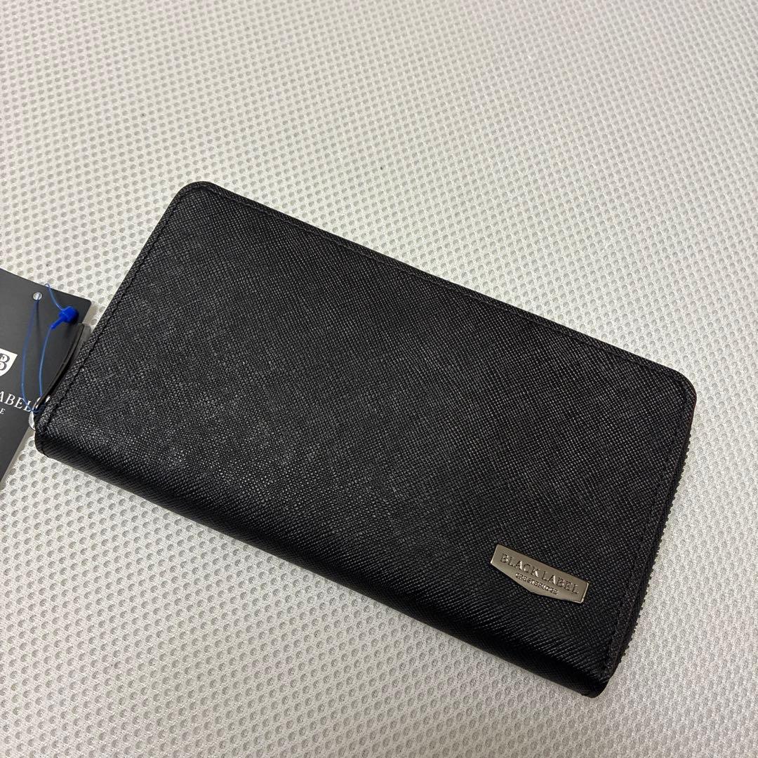 新品　ブラックレーベルクレストブリッジ　ラウンドジップ長財布　ブラック