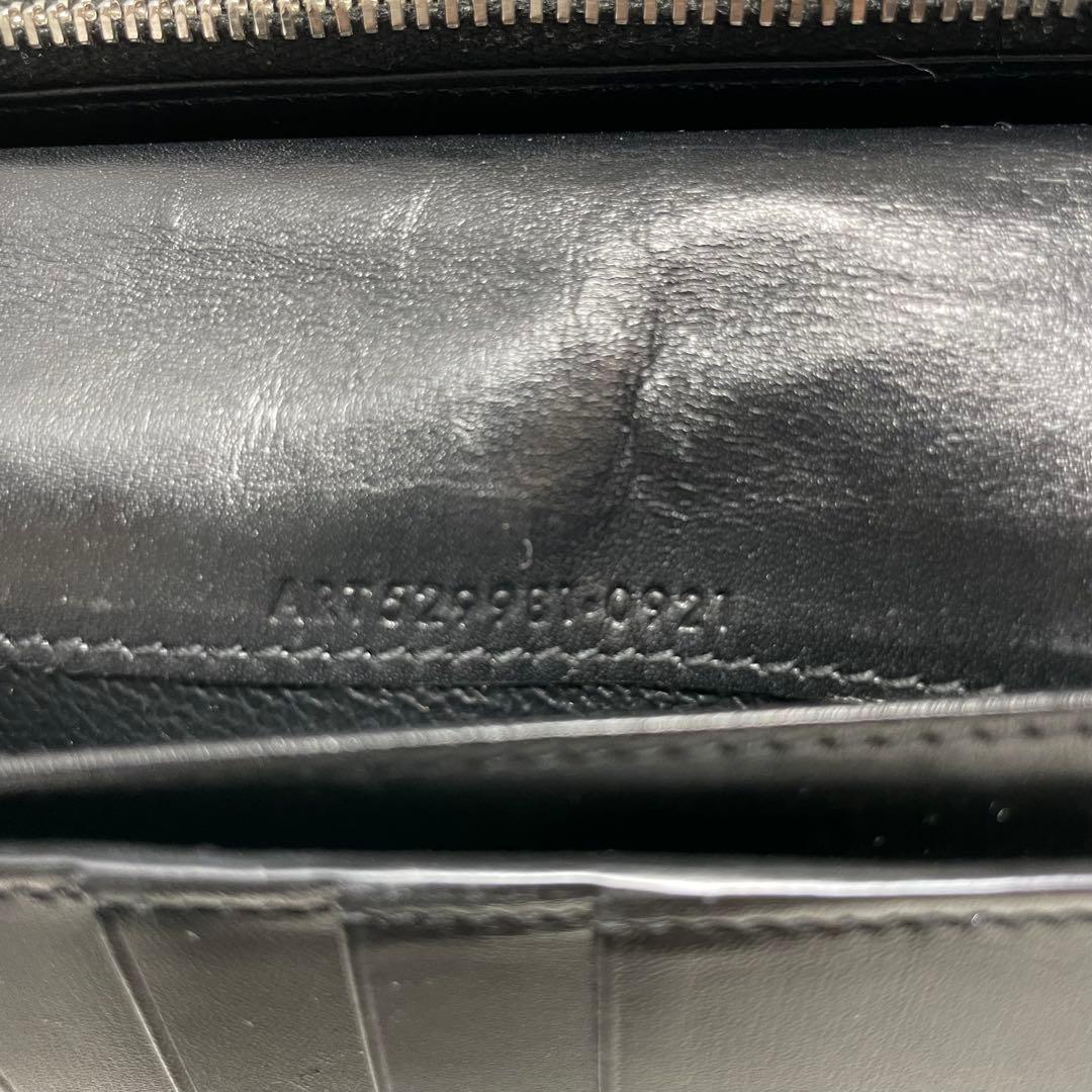 購*す様 SAINT LAURENT YSL 黒 長財布 シルバーロゴ付き