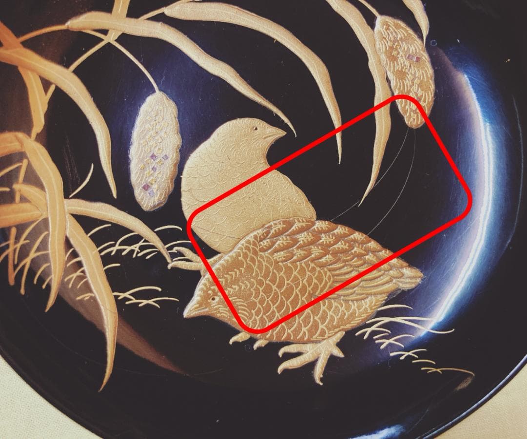 【値下げ】 京蒔絵 鶉 うずら 蒔絵 蓋付椀 【5客】