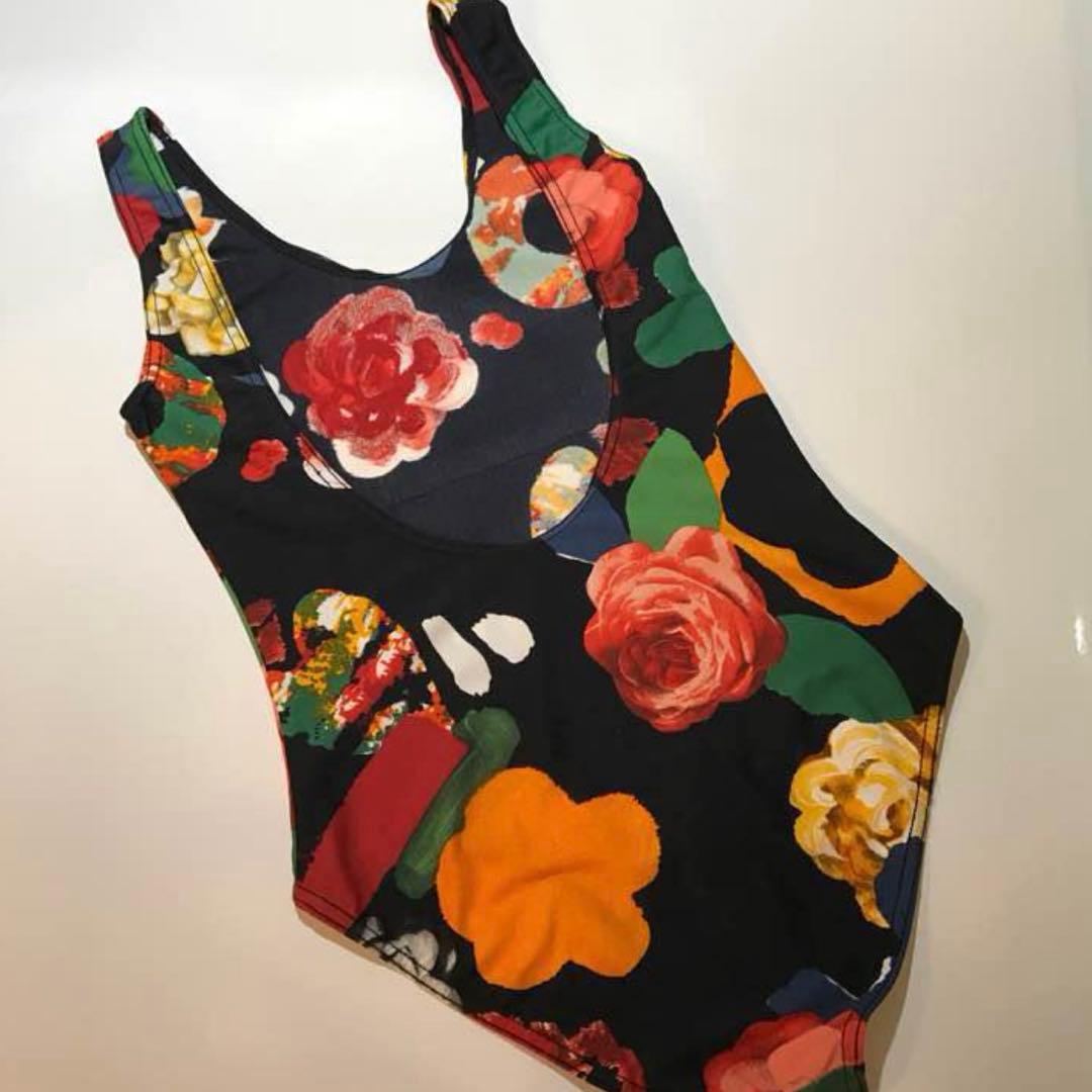 CHANEL フラワープリント ワンピース水着 36