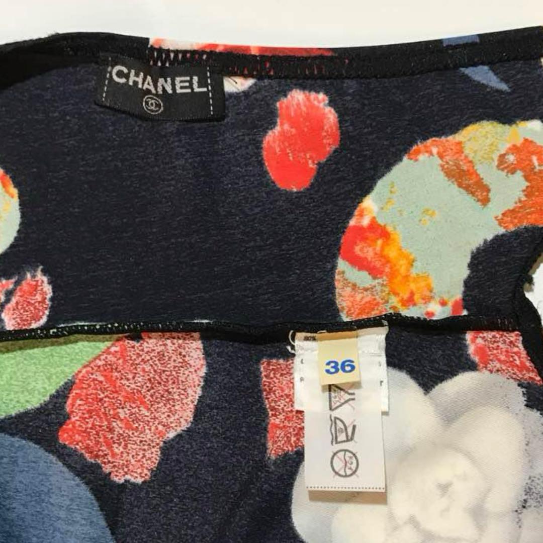 CHANEL フラワープリント ワンピース水着 36