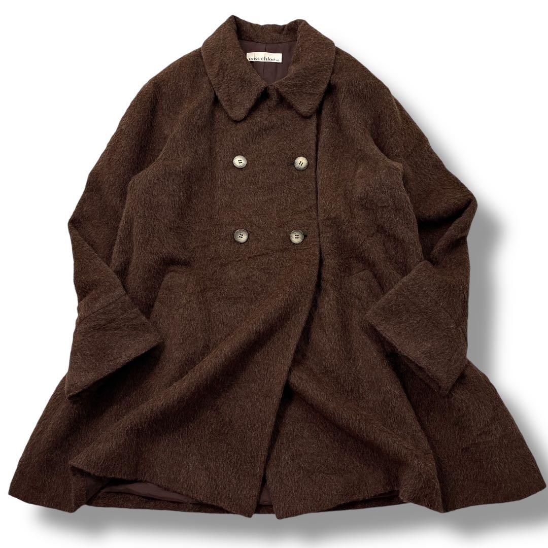 美品】chloe　ミスクロエ アルパカ　チェスターコート　ロング　ダブル　茶