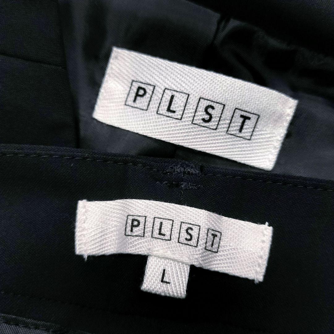 美品✨プラステ パンツスーツ ノーカラーセットアップ 星玲奈 ストレッチ 黒 L