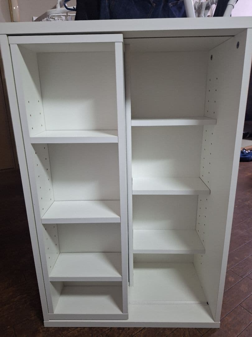 ホワイト本棚 4段収納