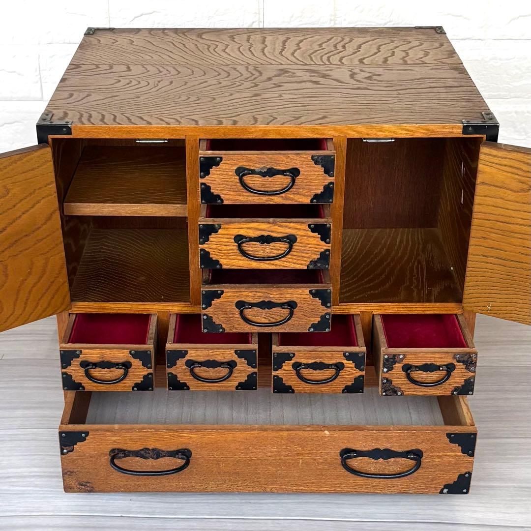 小箪笥 芳次作 和家具 レトロ アンティーク 木製小物入れ収納箱 裁縫箱 薬箪笥