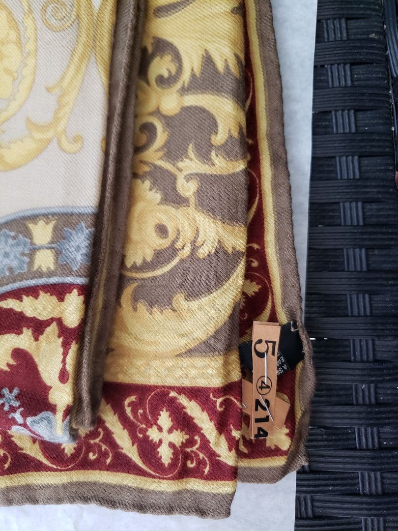 極美品！ETRO 超大判ストール　ヴィンテージバロック調柄　silk＆wool
