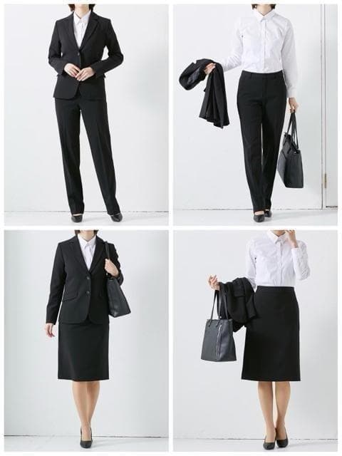 新品☆L♪黒系無地♪ストレッチ♪スカート・パンツスーツ3点♪お仕事◯G319