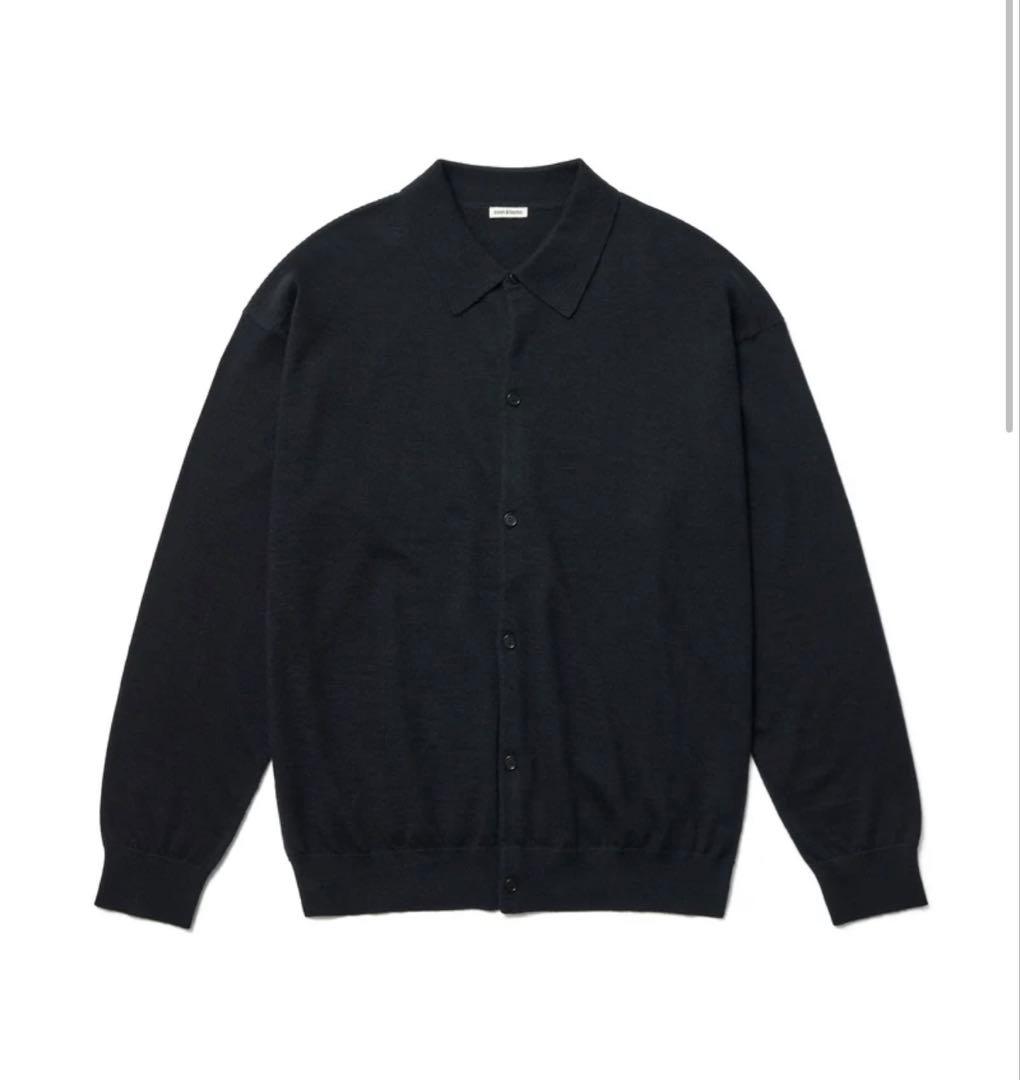 ウーステッドカシミヤ 150 ポロカラー, Black