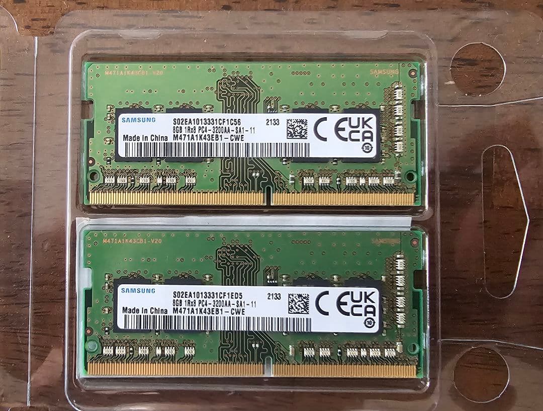 SAMSUNG DDR4-3200 8GBx2枚 ノートPC用