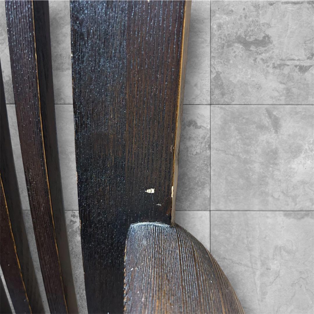 ヴィンテージ 回転式 レトロ アンティーク調 木製アームチェア 無垢材 椅子