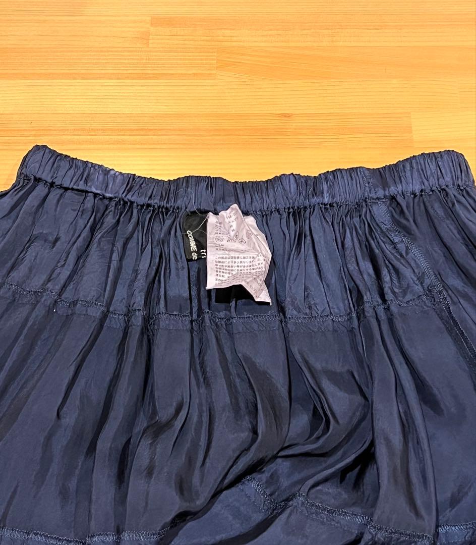 美品tricot COMME des GARCONS ネイビーギャザースカートF