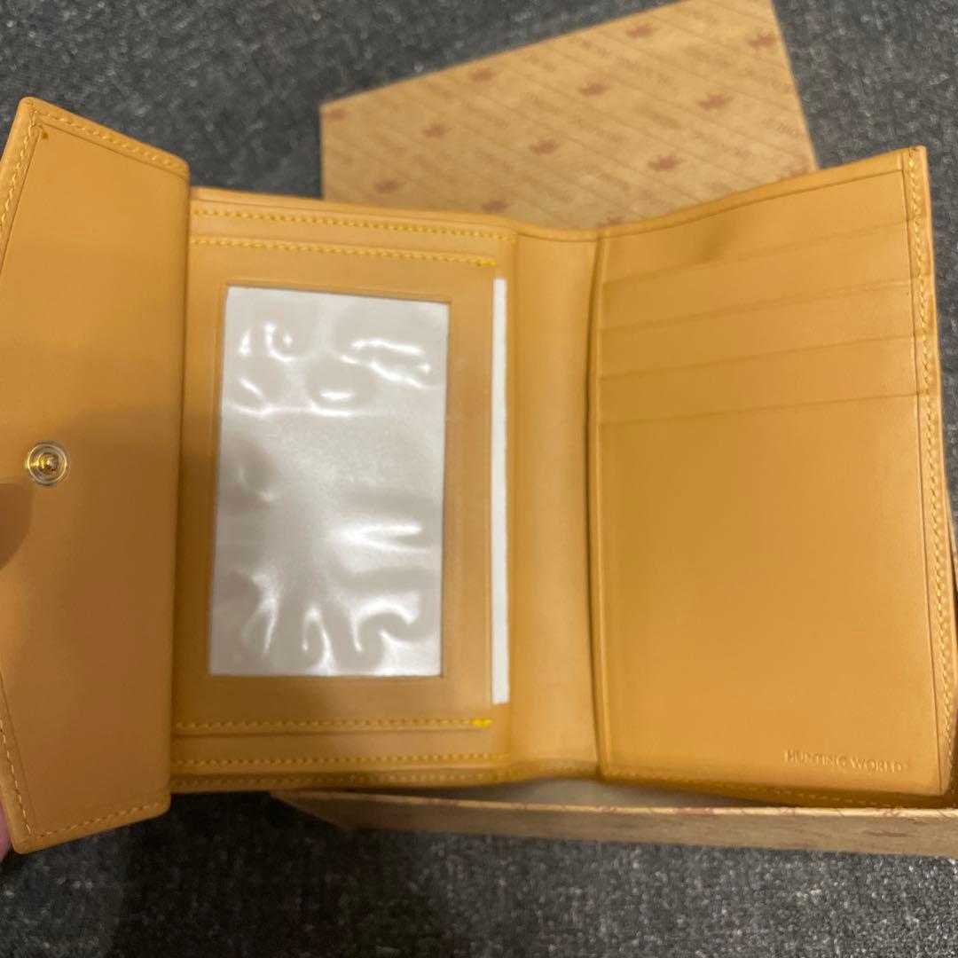 ハンティングワールド バチュークロス レッドナチュラル 二つ折りがま口財布　レア