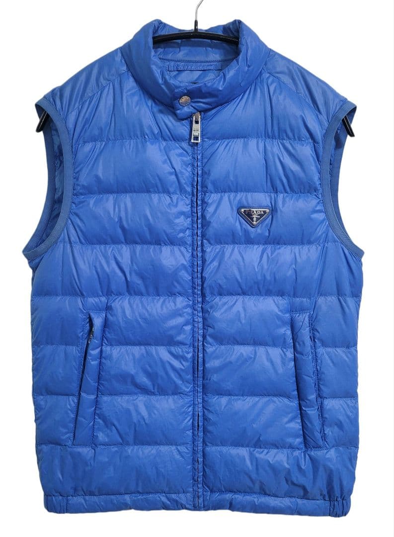 PRADA ロゴプレート 三角プレート ジップ ダウンベスト 44