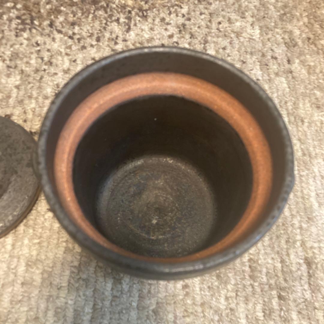 【美品】石渡磨美さん 炊飯土鍋1合黒錆