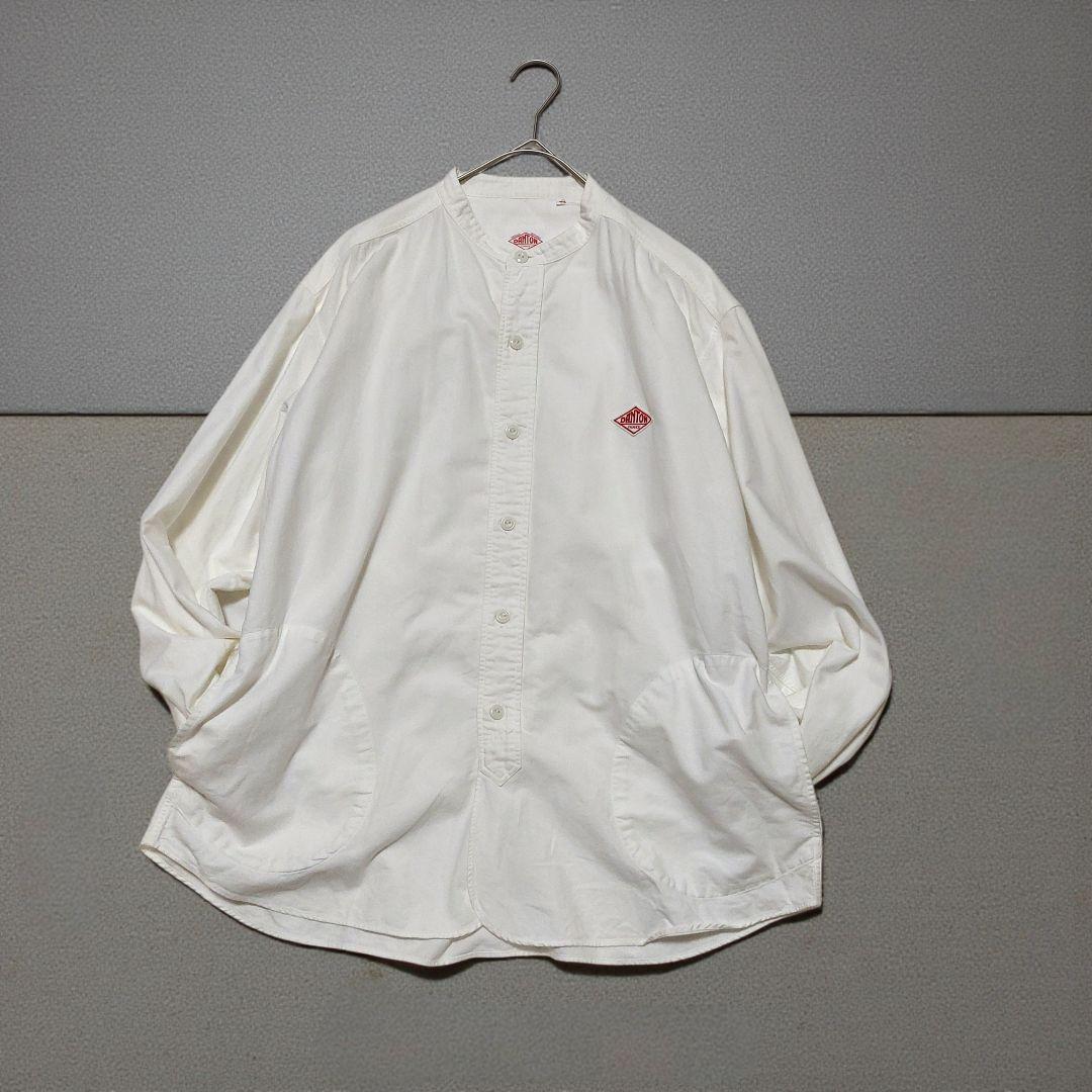 DANTON　バンドカラー　オックスフォード　シャツ　日本製　44 大きいサイズ