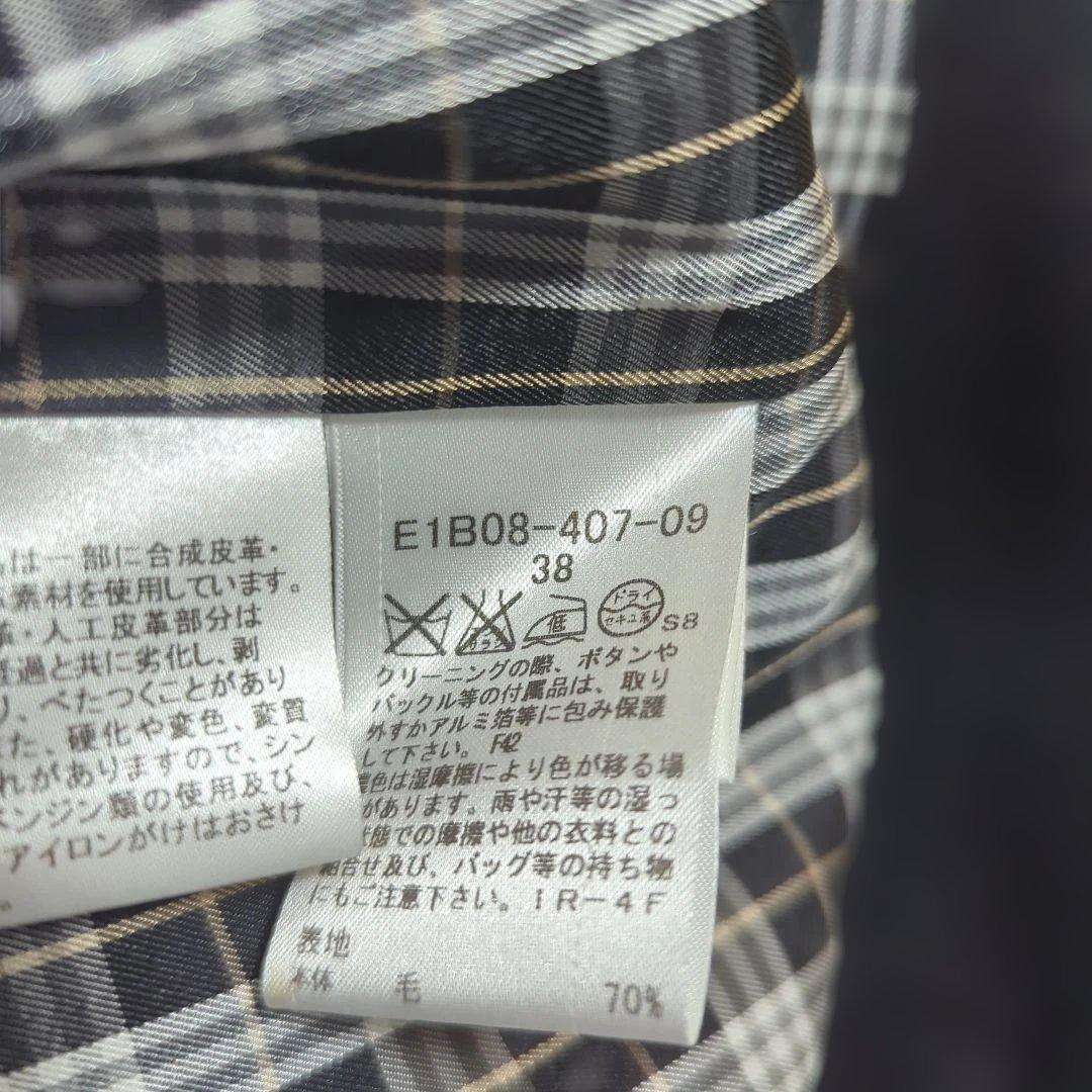 バーバリー黒 ダッフルコート チェック裏地付き