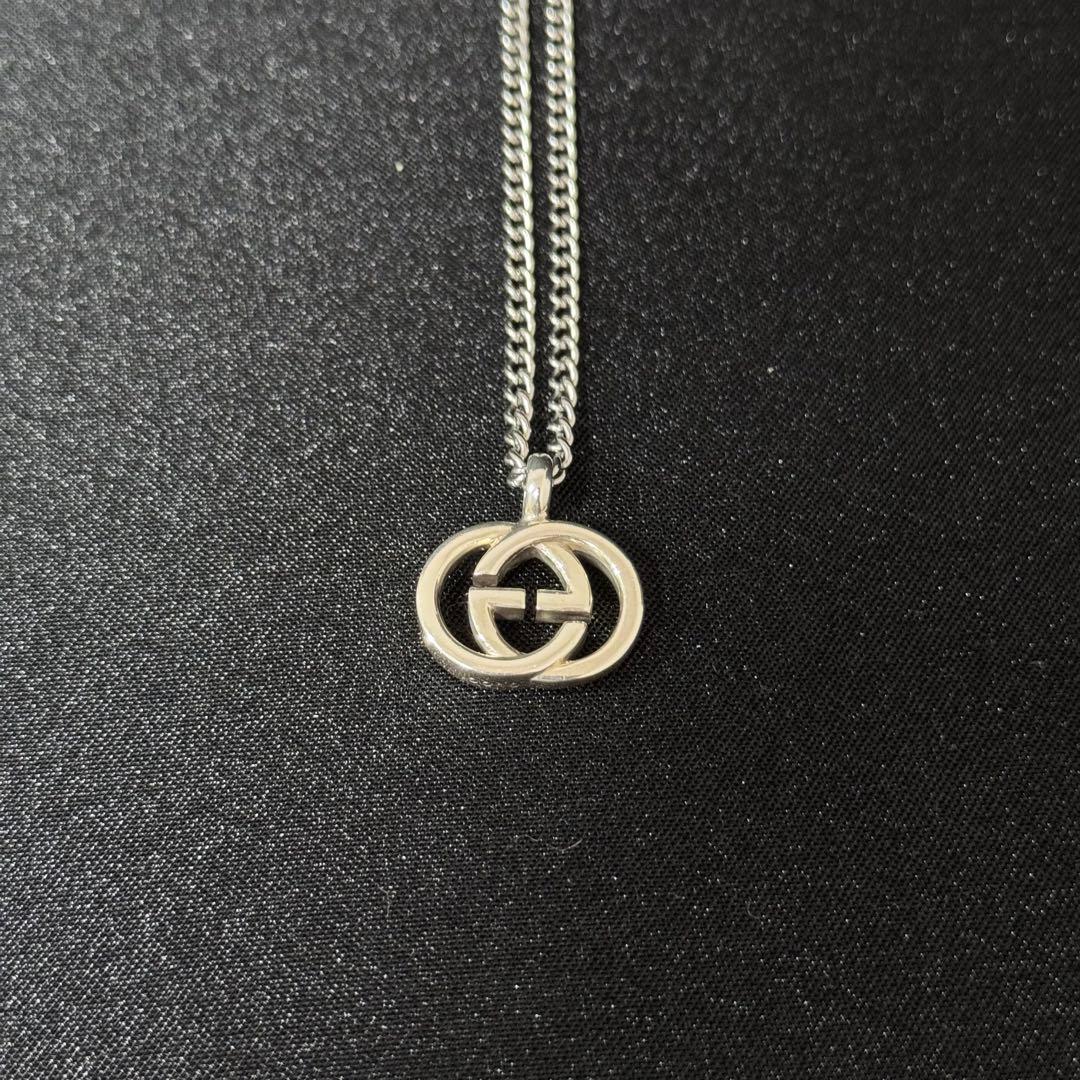 GUCCI Gペンダント　シルバー　50cm