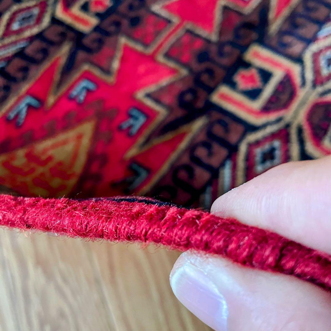 バルーチ産 玄関マット ペルシャ絨毯 本物 手織り トライバルラグ