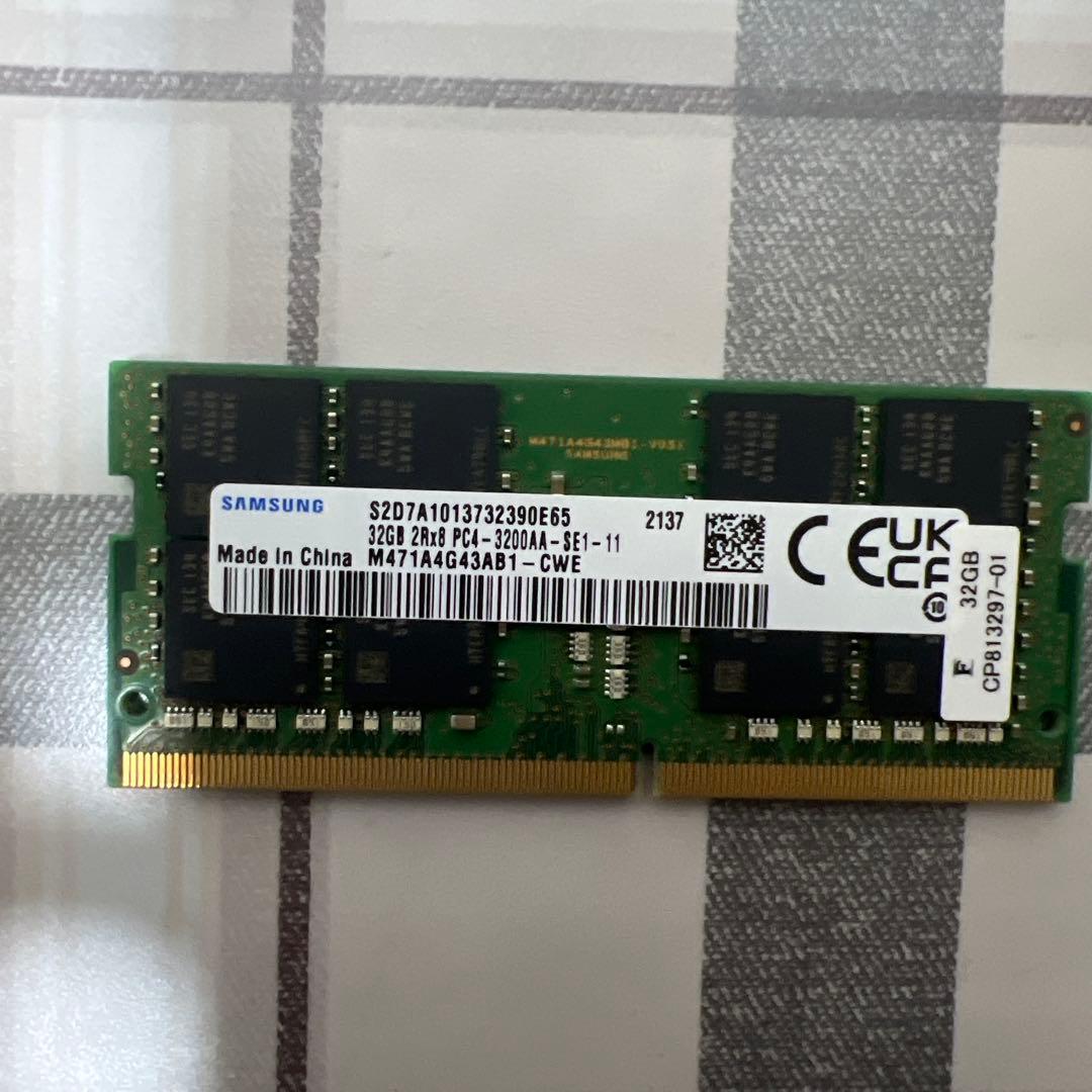 PC ラップトップメモリ PC4-3200AA 32GB x 1 枚セット