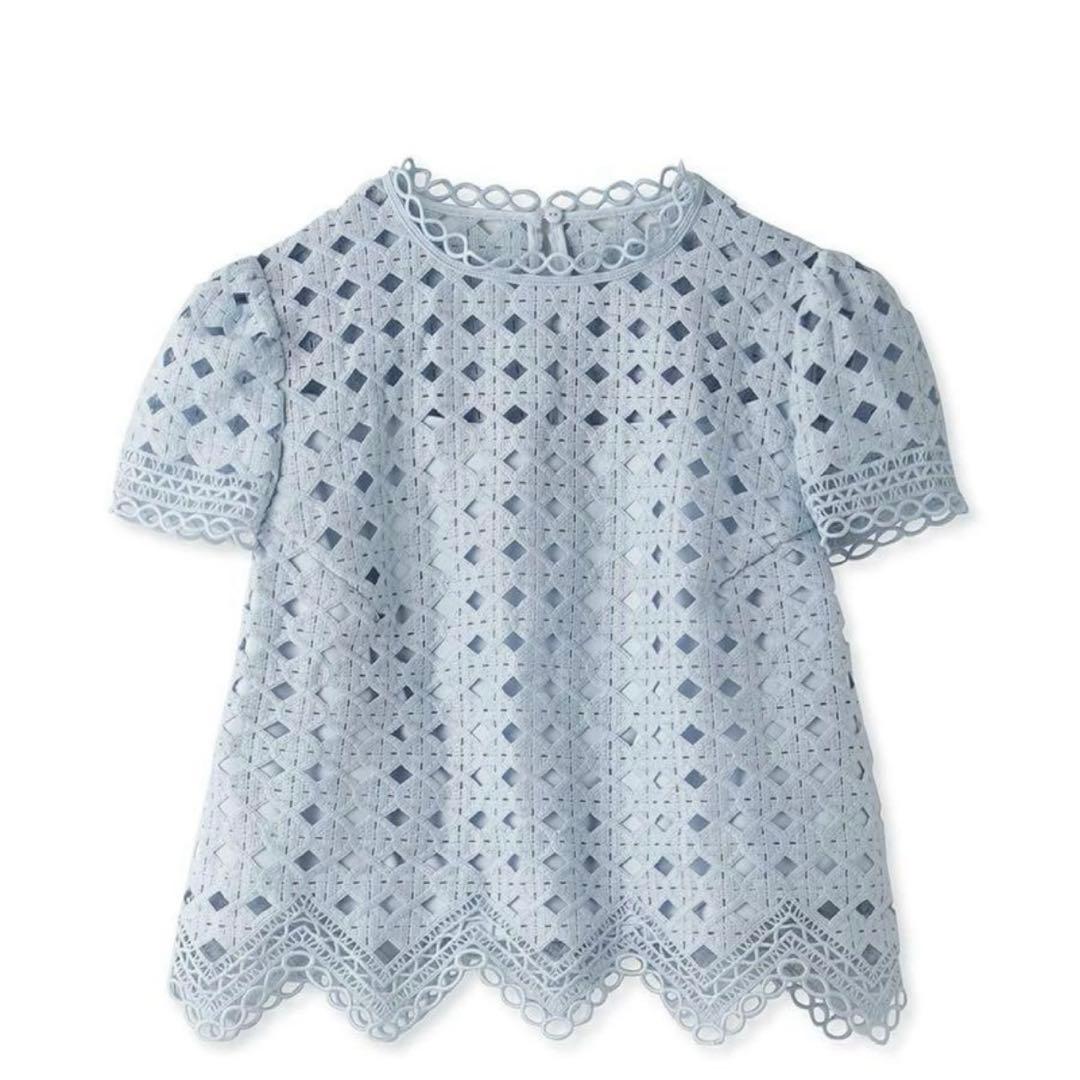 CELFORD ツイストレースブラウス SAX 36