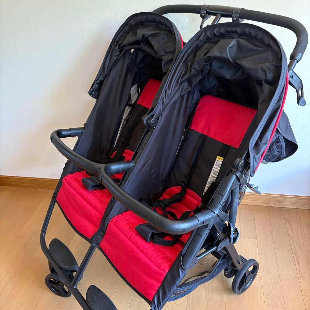 【送料無料】 ココロン ツイン 2人乗り 横型 ベビーカー 双子用 兄弟姉妹