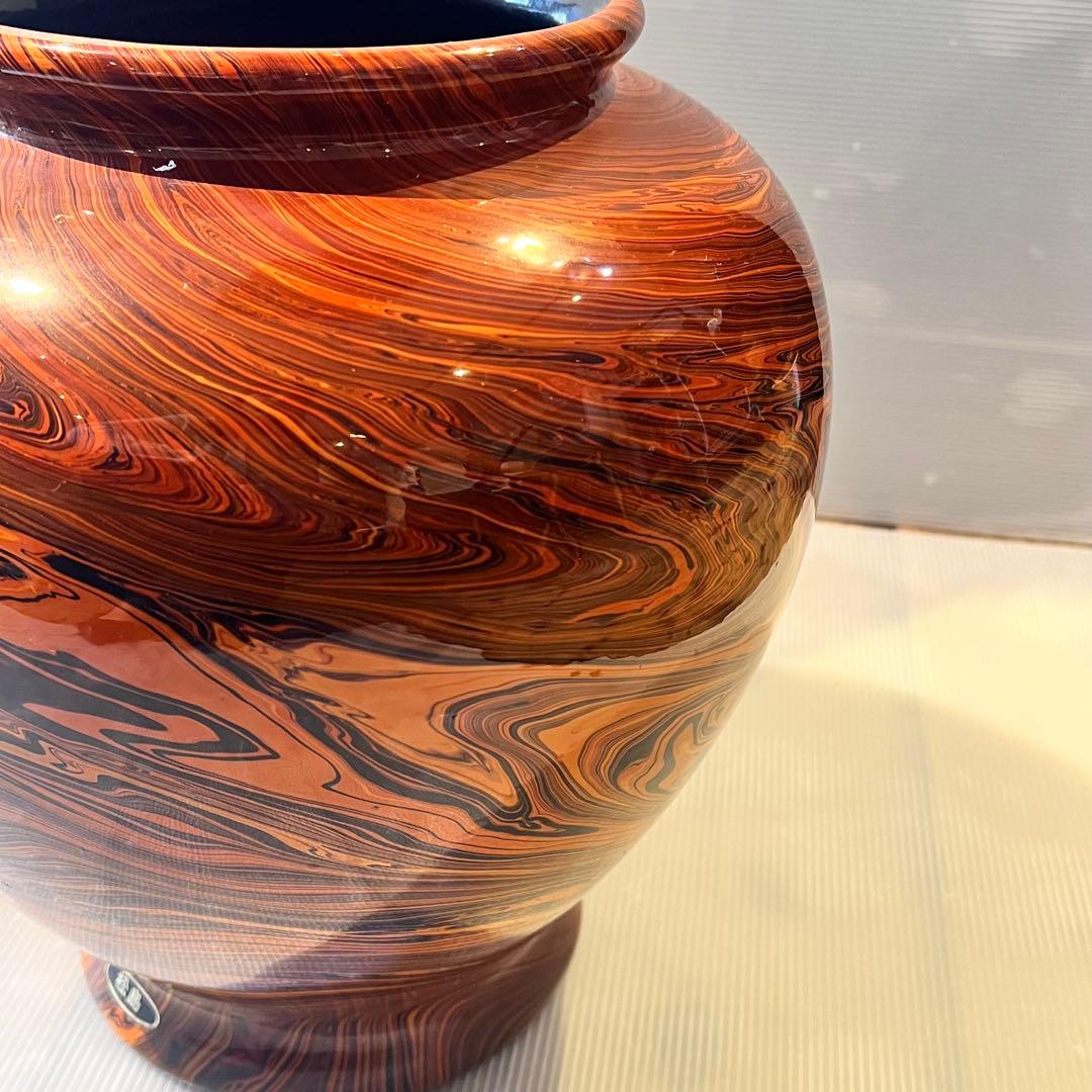 会津若松 松島　流紋塗り　花瓶 花器　大きいサイズ　インテリア　希少