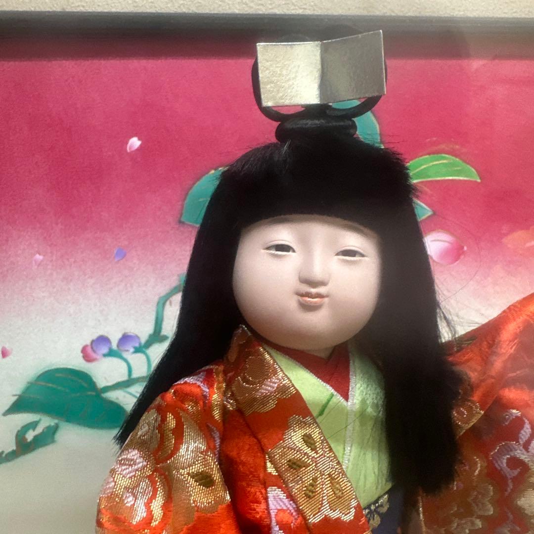 【閉店セール】 桃山作 桜山 日本人形 ガラスケース入り 市松人形