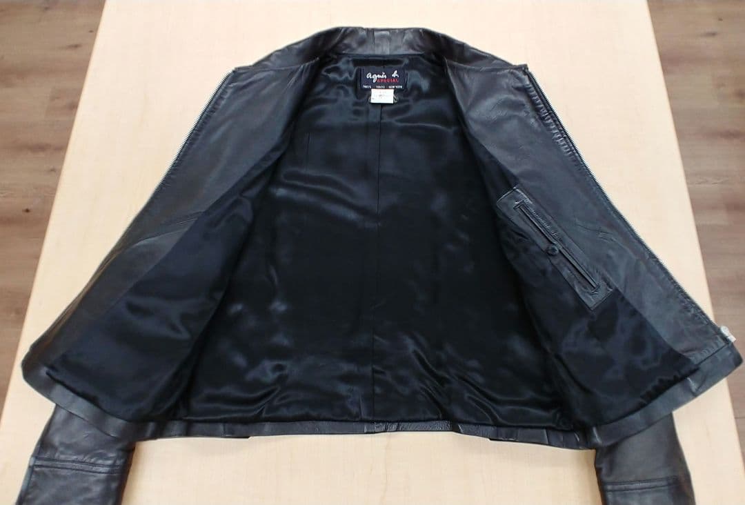 美品 agnes b. アニエスベー スペシャル レディース レザージャケット