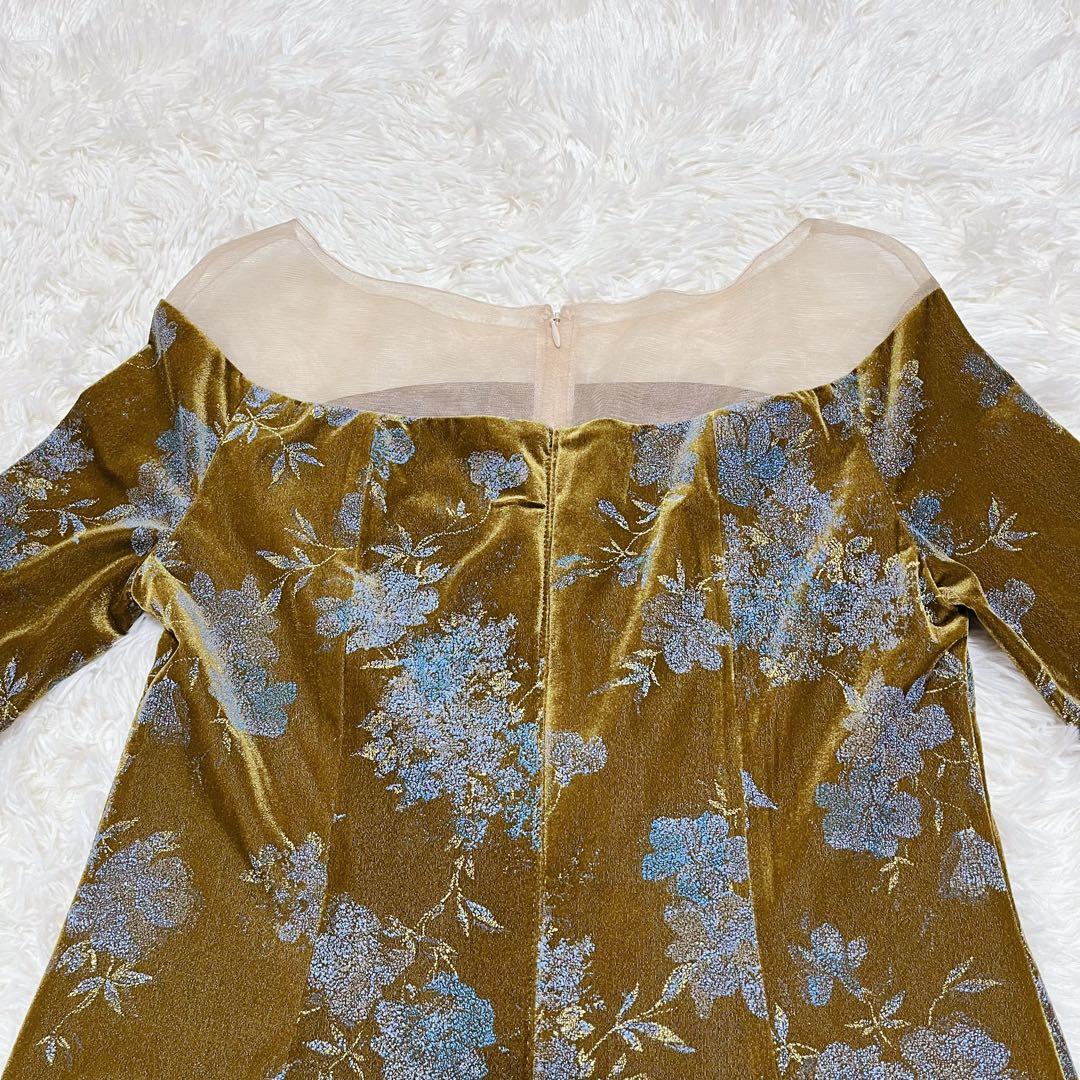 ワンピース ameri vintage FLOWER PRINT VELOUR DRESS