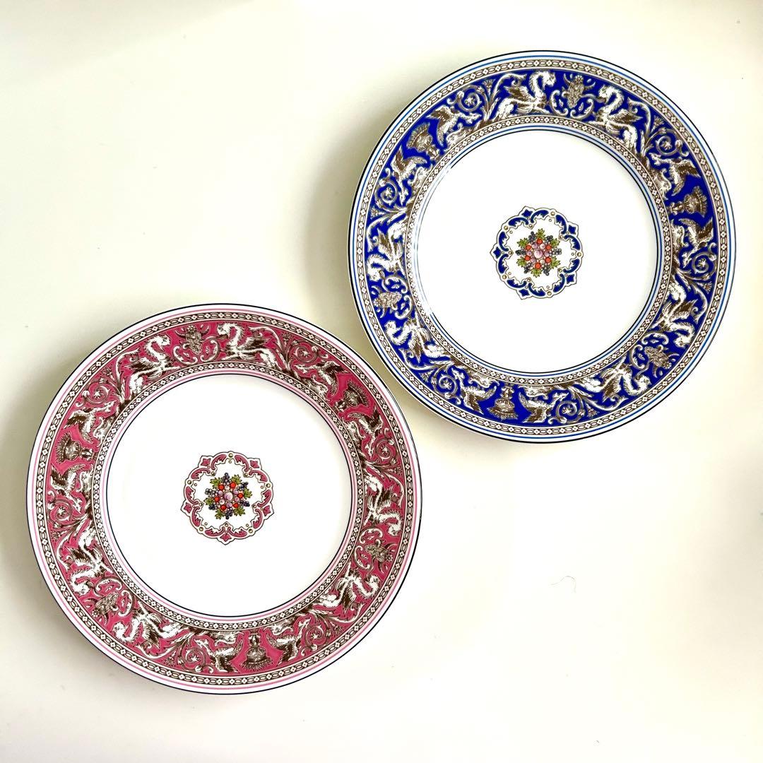 新品ウェッジウッド フロレンティーン マリン フューシャ ピンク20cmプレート