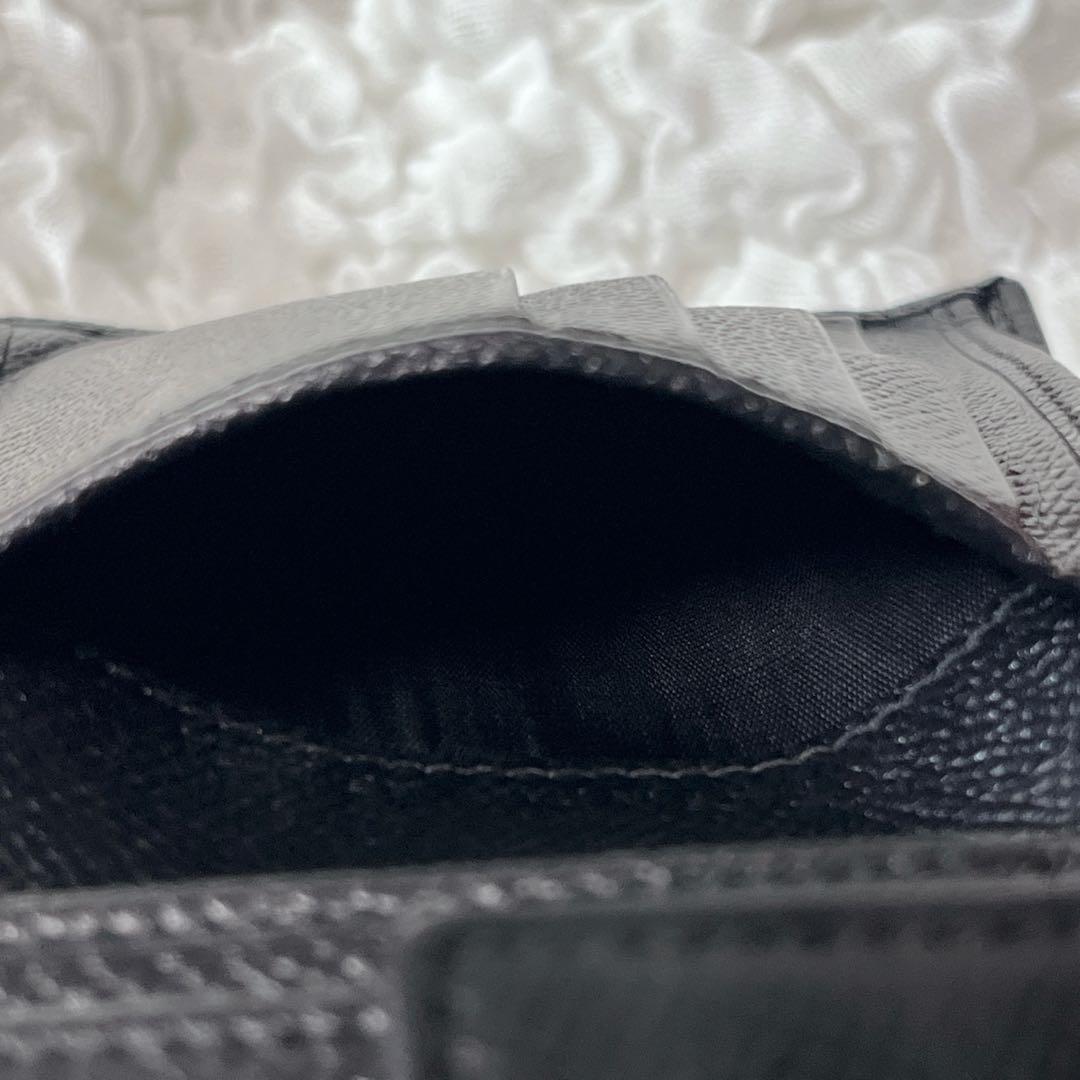 美品✨ BVLGARI ブルガリ 2つ折財布 レザー 小銭入れ付 黒 メンズ