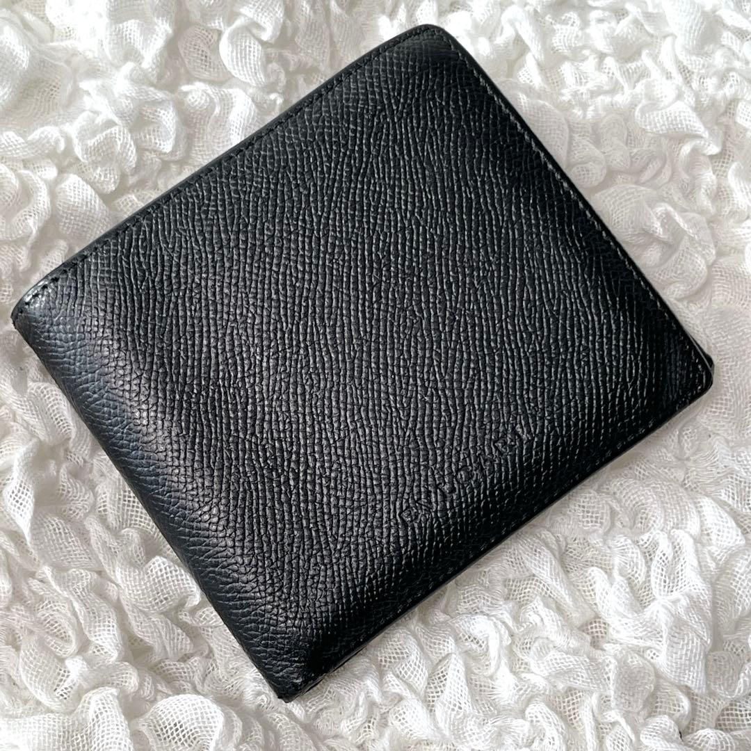 美品✨ BVLGARI ブルガリ 2つ折財布 レザー 小銭入れ付 黒 メンズ