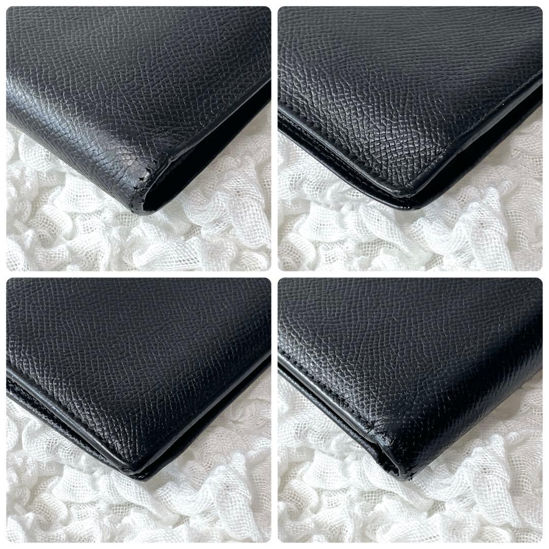 美品✨ BVLGARI ブルガリ 2つ折財布 レザー 小銭入れ付 黒 メンズ