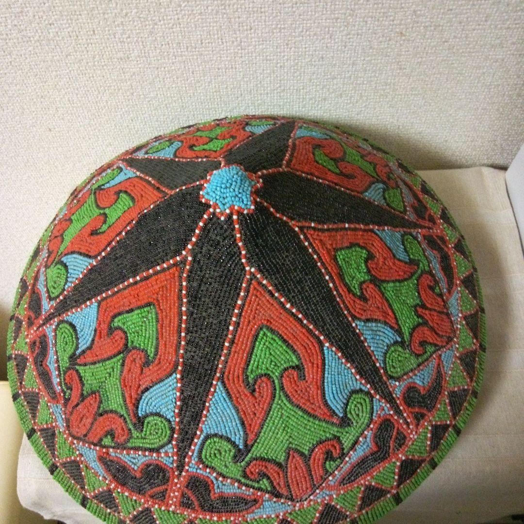 南米民芸品　ビーズ細工　ランプシェード　オブジェ　壁飾り　ハンドメイド