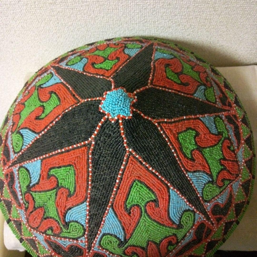 南米民芸品　ビーズ細工　ランプシェード　オブジェ　壁飾り　ハンドメイド