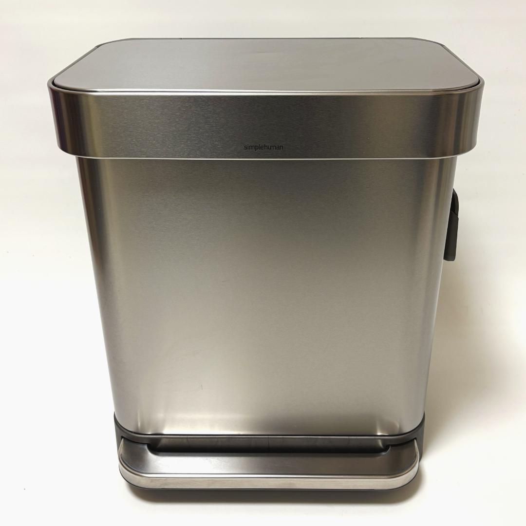 シンプルヒューマン レクタンギュラーステップカン 30L シルバー