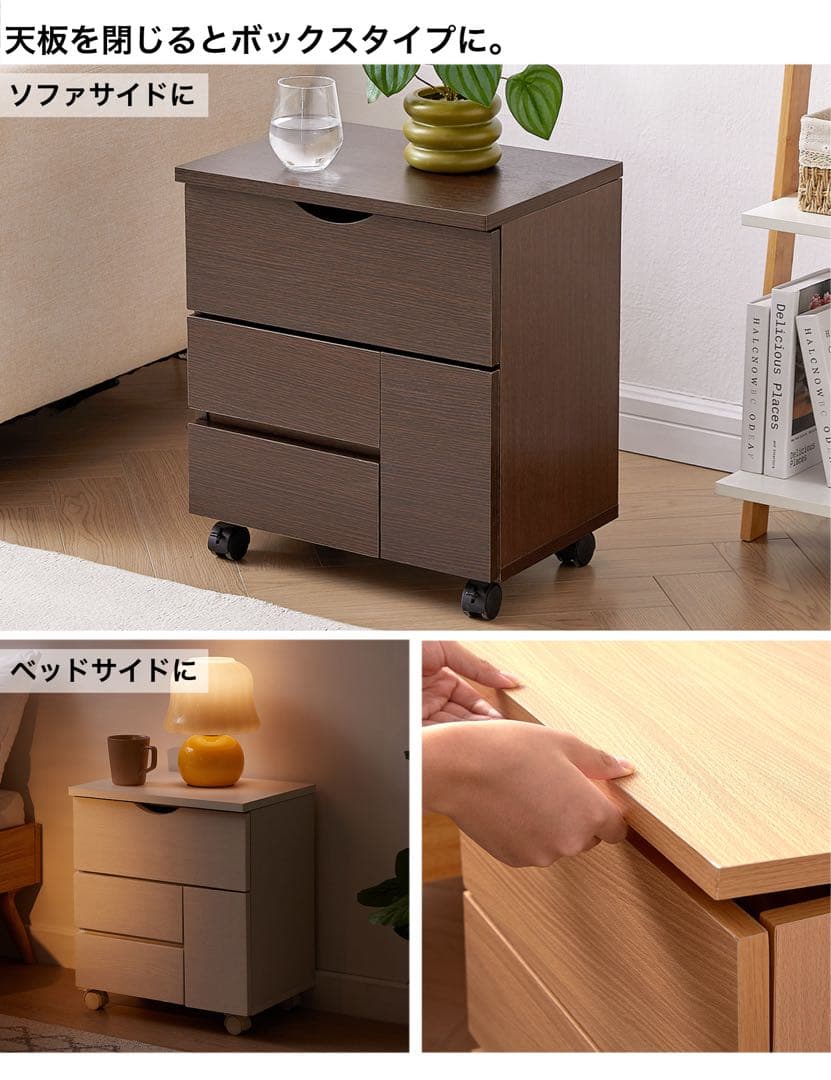 キャスター付きメイクワゴン(完成品）！ メイクボックス コスメワゴン コンパクト