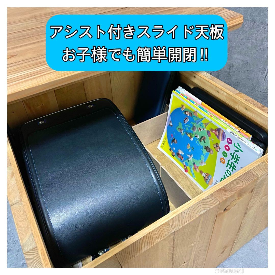 【どこでも子供部屋BOX】勉強机にもなるランドセル収納ボックス！デスク&スツール