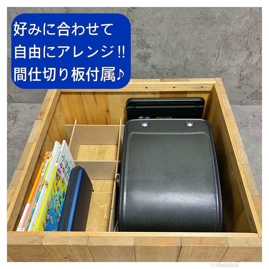 【どこでも子供部屋BOX】勉強机にもなるランドセル収納ボックス！デスク&スツール