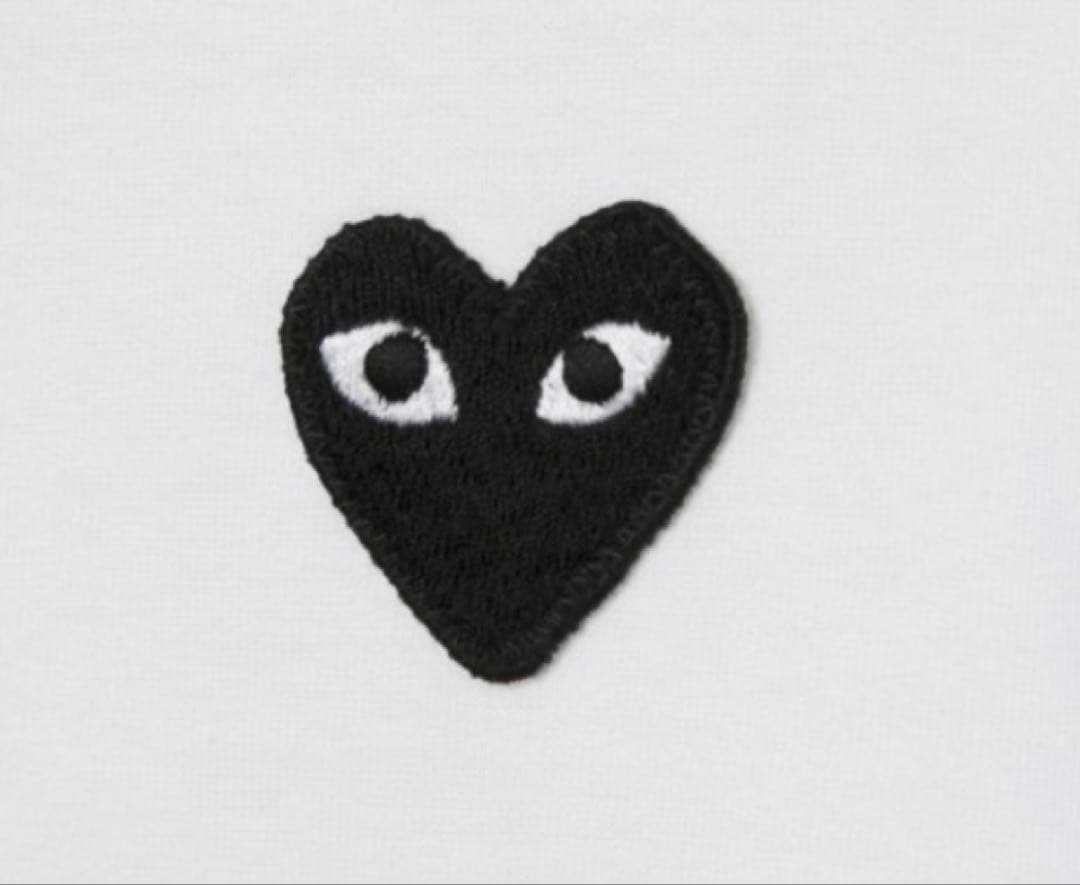 PLAY ハート刺繍 長袖カットソー ホワイト