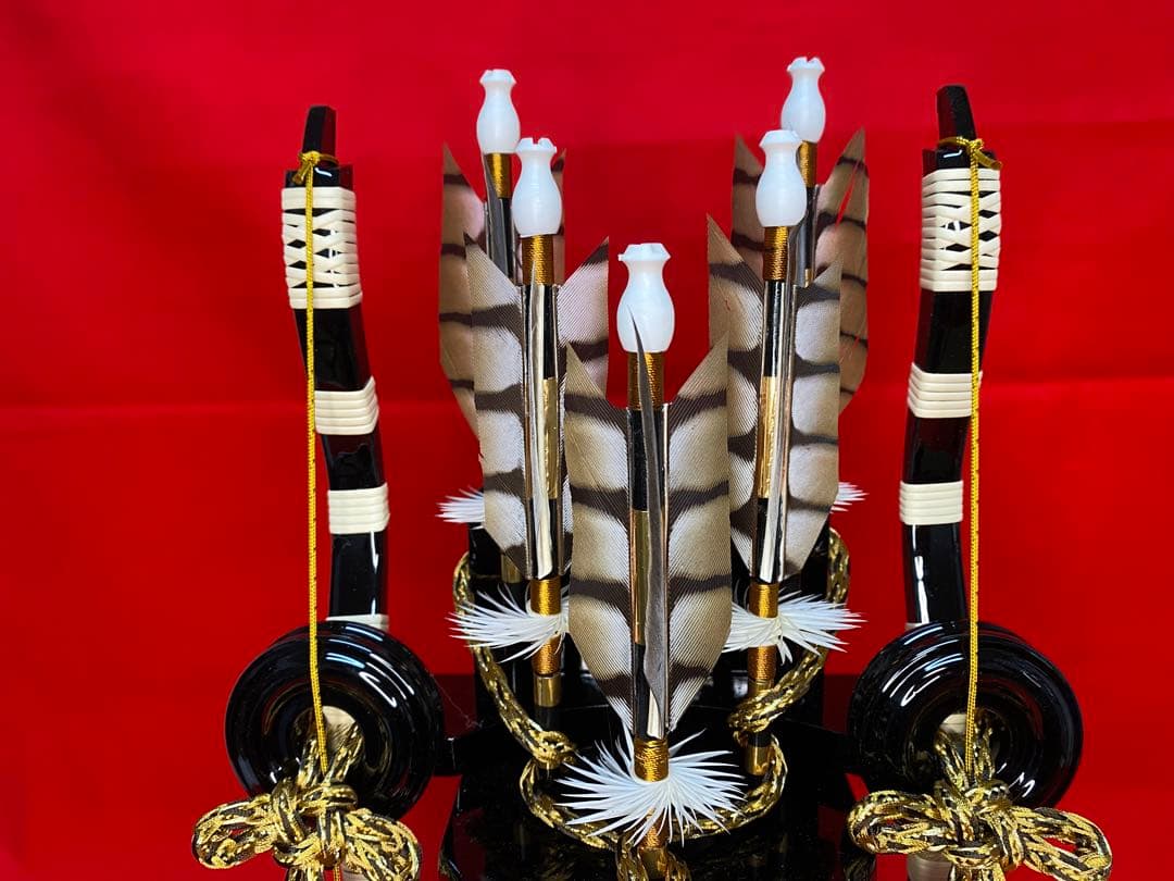 東京久月　家紋とお子様名入付破魔弓１３号・間口約３１×奥行約２４×高さ約５２㎝