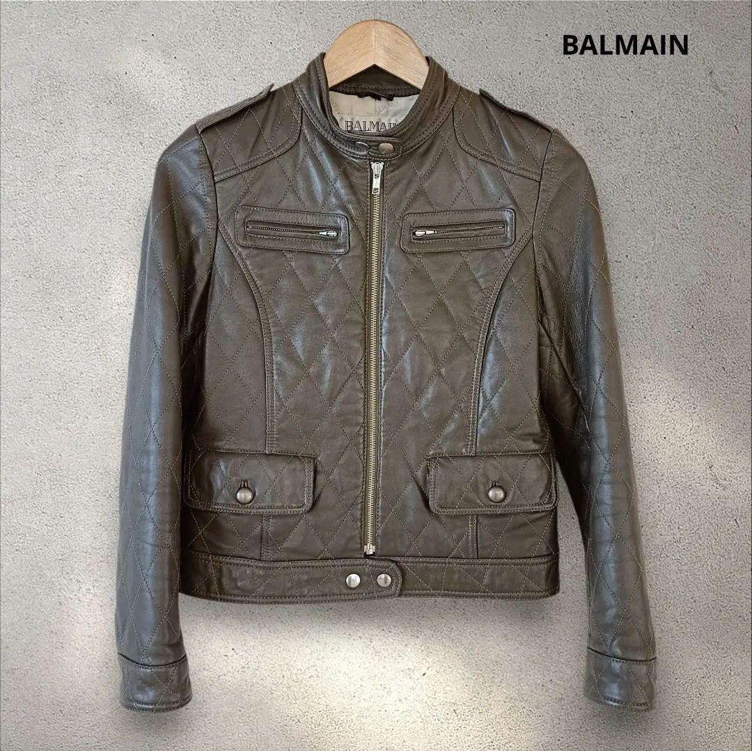 【美品✨️】BALMAIN ラムレザーキルティングジャケット サイズ9(М)