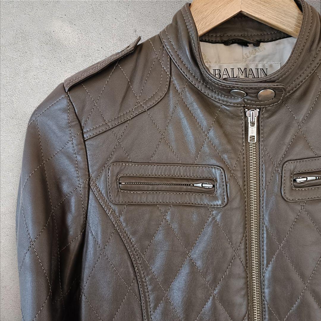 【美品✨️】BALMAIN ラムレザーキルティングジャケット サイズ9(М)