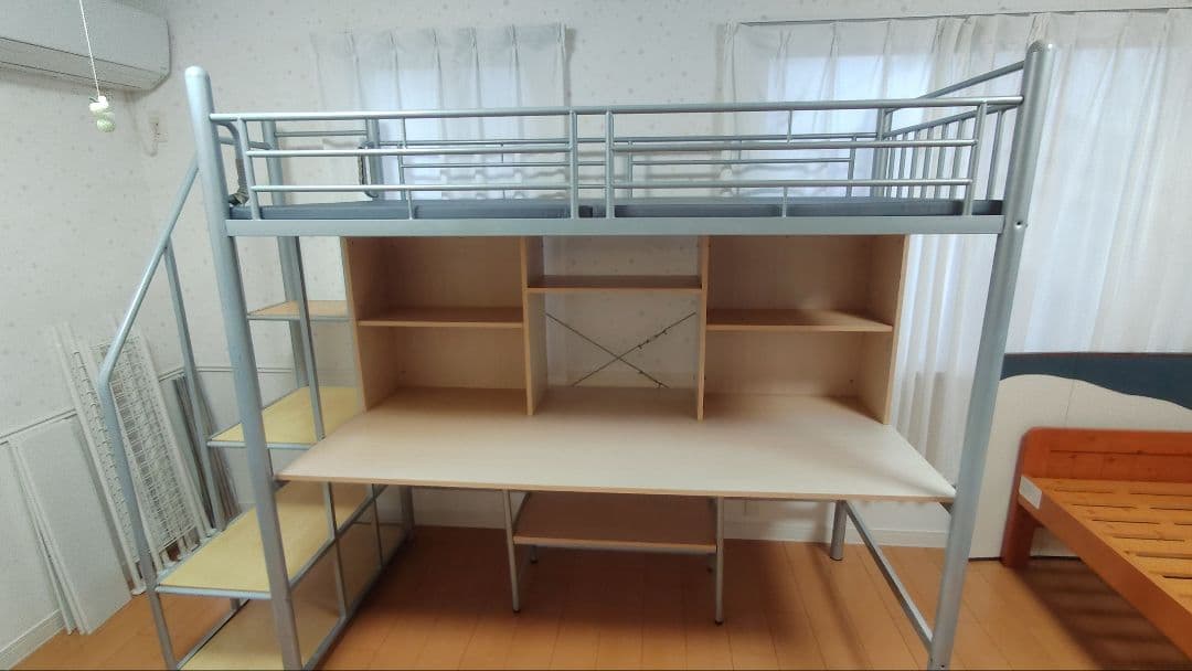 ロフトベッド シングルサイズ 収納付き
