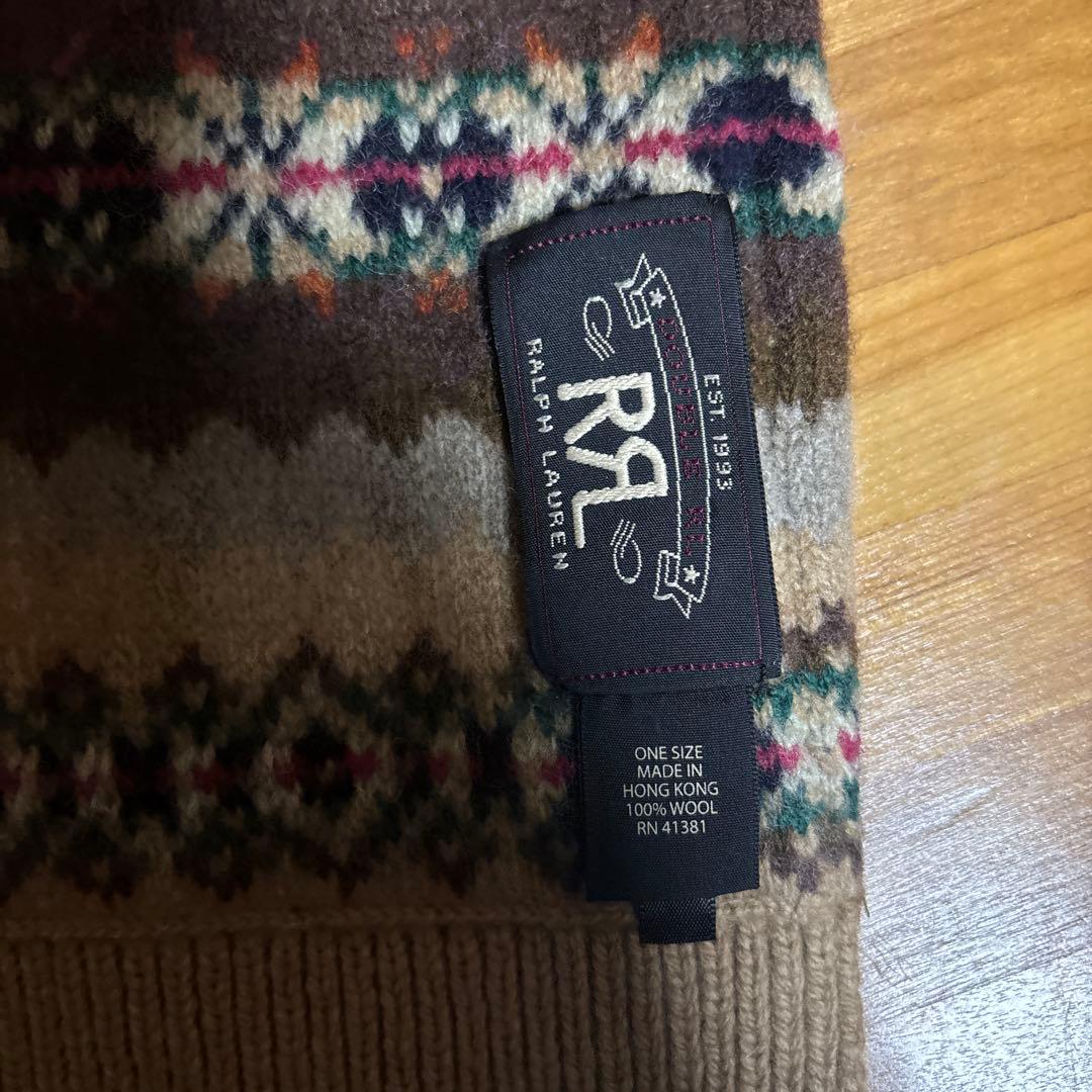 1/3迄年末年始セールダブルアールエルネイティブハンドウール　マフラー