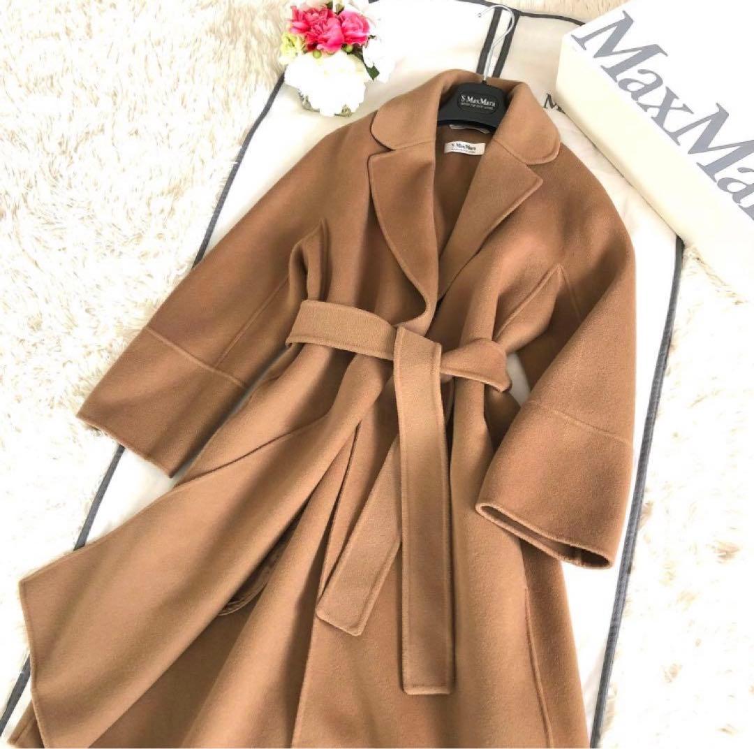 新品タグ付【マックスマーラ】34ARONAクチートアマーノ　キャメルカラーコート