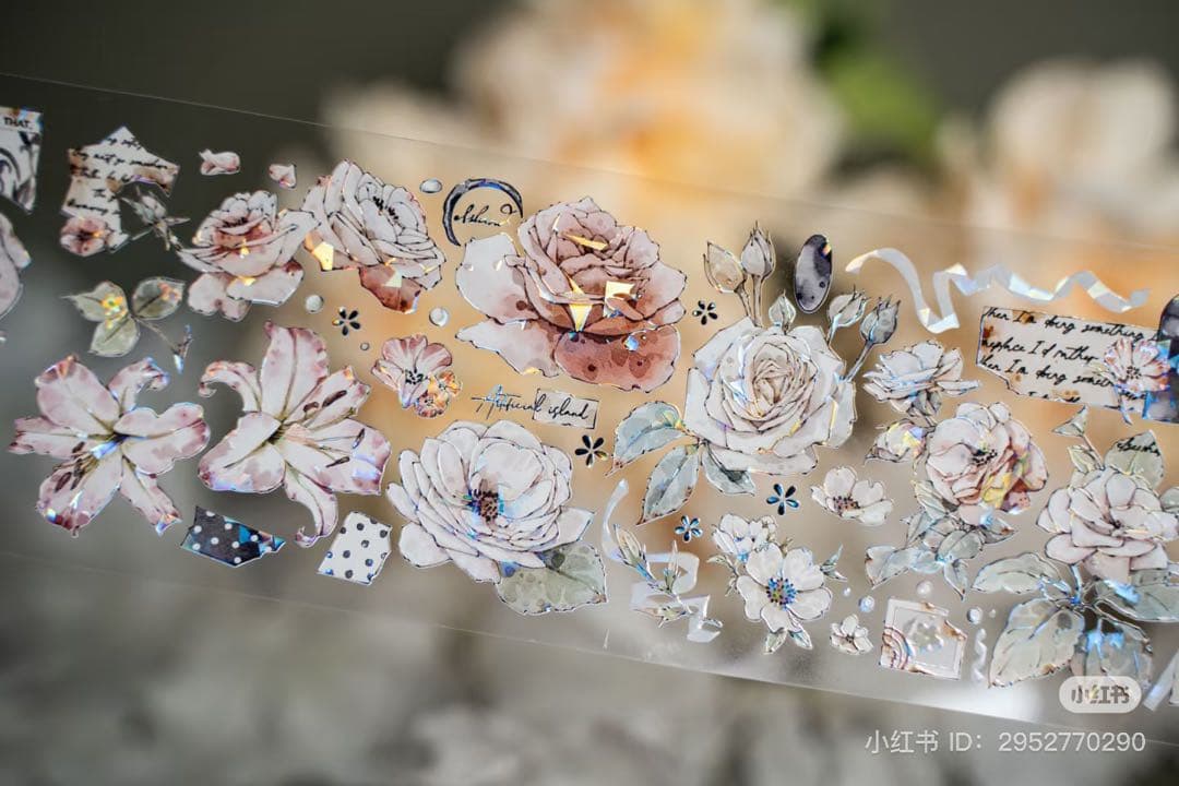 Hoshi奶芙《花秋芝》海外マスキングテープ　マステ 【2084】